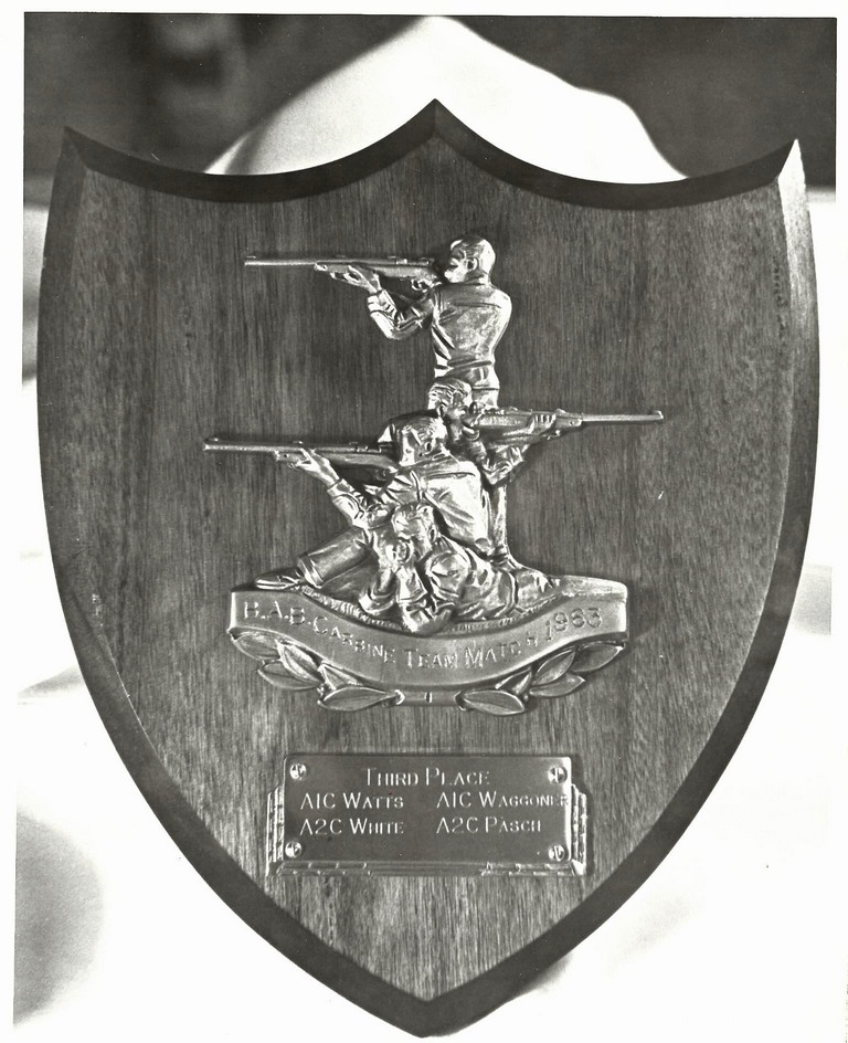 One of the plaques we won as the Squadron Rifle Team